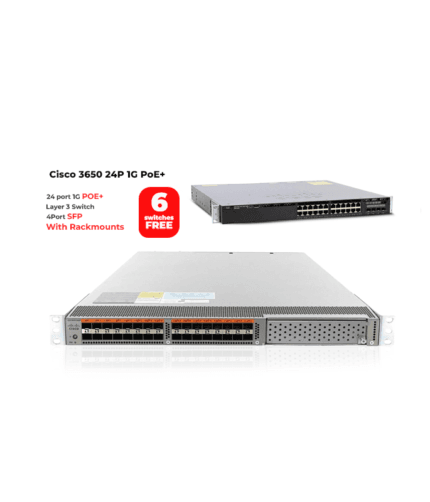 Cisco Nexus 5548UP – switch – 32 port SFP+ 10G – Managed – Rack-Mountable + 6 Switch Cisco 3650 24P 1G PoE+